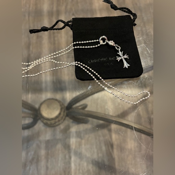 Authentic Chrome Hearts Baby Fat tiny Cross Ball Necklace - Picture 4 of 12